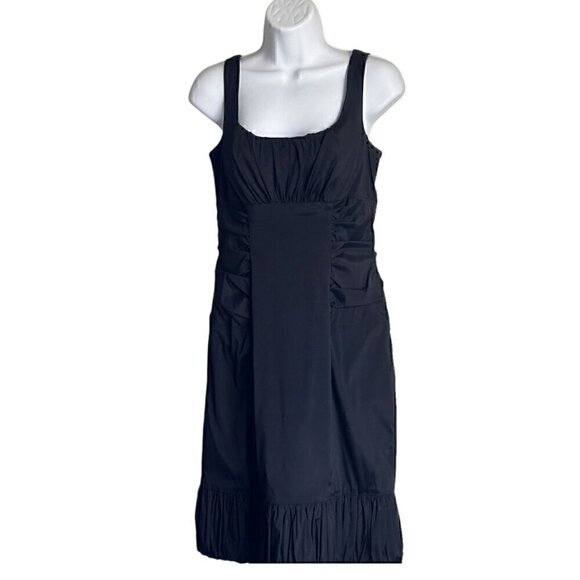 EUC - Betsy & Adam By Linda Bernell Black Ruched Evening Cocktail Dress - Size 8 - Picture 4 of 14